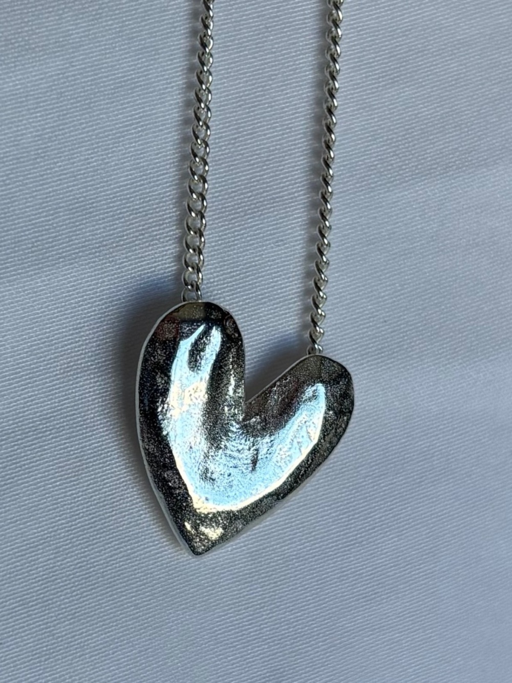 Silver Heart Necklace Pendant Minimalist Jewelry